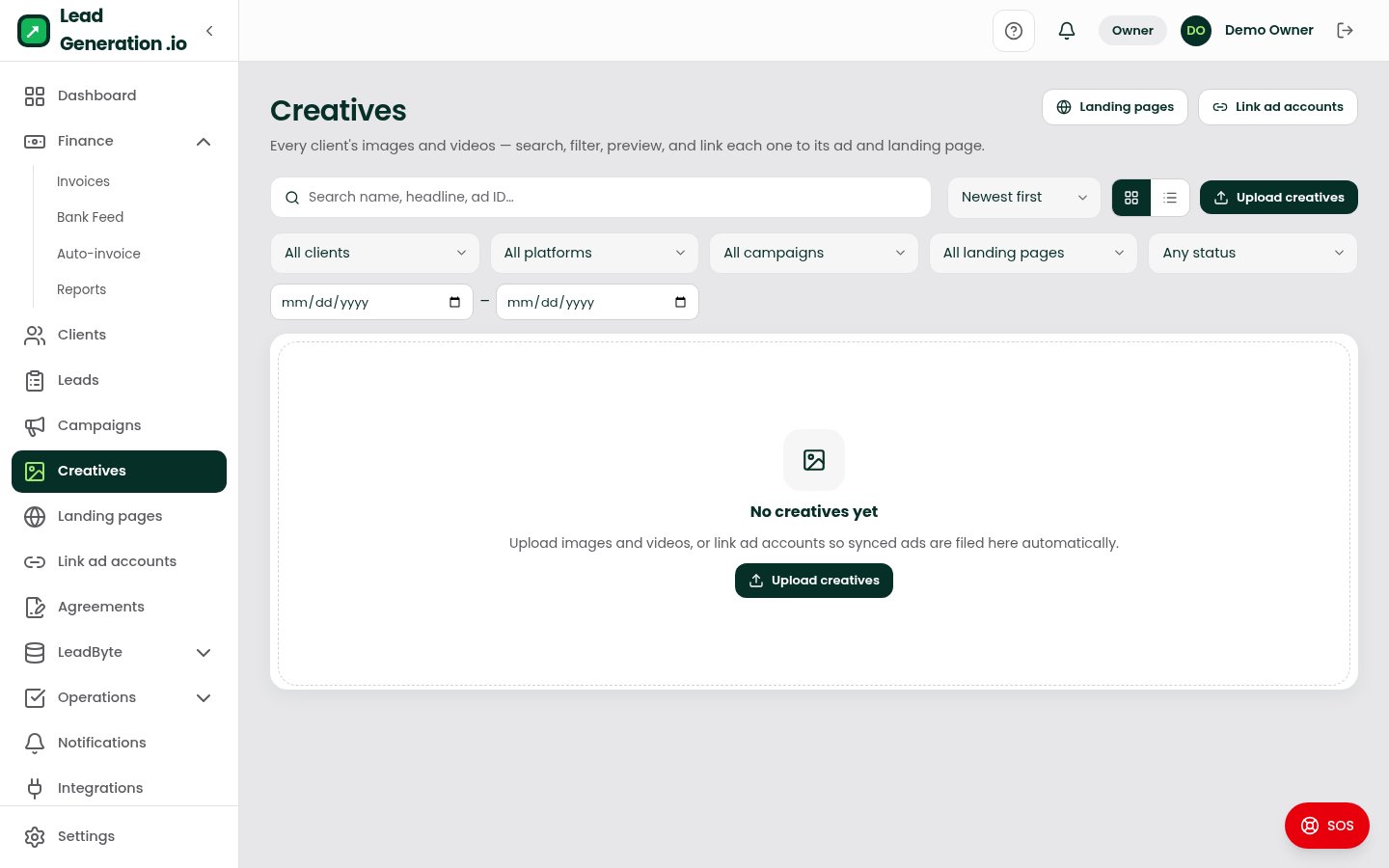 Creatives at desktop width